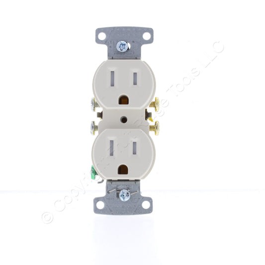Hubbell RR15SLATR Light Almond Residential TR Duplex 5-15R 15A Bulk Receptacle