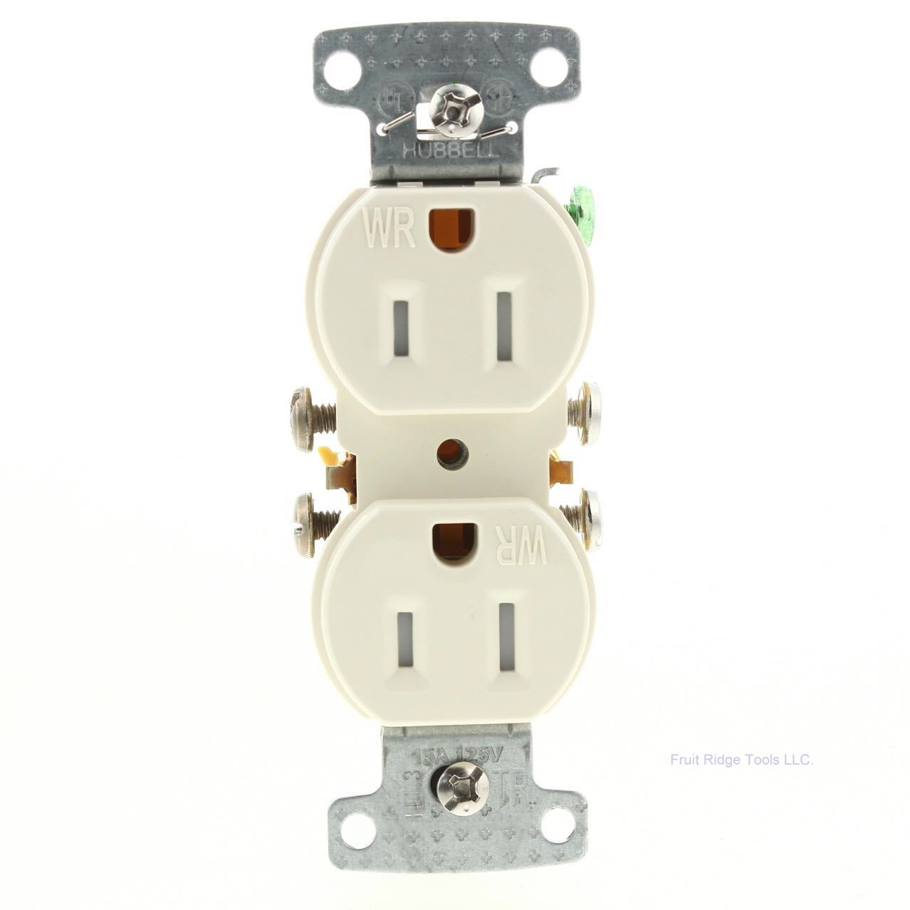 Hubbell RR15SLAWRTR Light Almond Residential 5-15R 15A Weather TR Receptacle