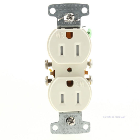 Hubbell RR15SLAWRTR Light Almond Residential 5-15R 15A Weather TR Receptacle