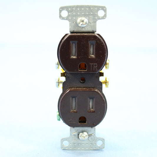 Hubbell Brown Tamper Resistant Duplex Receptacle Outlet 5-15R 15A Bulk RR15STR