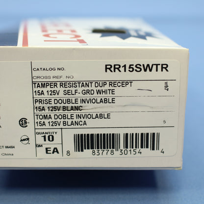 10 Hubbell White Tamper Resistant Duplex Receptacle Outlets 5-15R 15A RR15SWTR