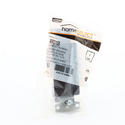 Hubbell RRD155 Brown 15A Decorator Single Outlet Receptacle 250V NEMA 6-15R
