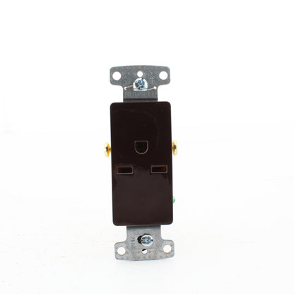 Hubbell RRD155 Brown 15A Decorator Single Outlet Receptacle 250V NEMA 6-15R
