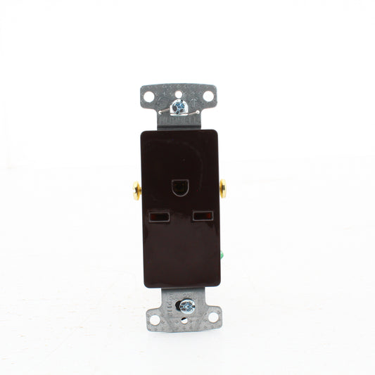 Hubbell RRD155 Brown 15A Decorator Single Outlet Receptacle 250V NEMA 6-15R