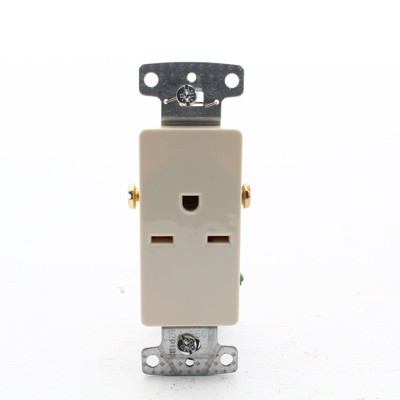 Hubbell RRD155LA Light Almond 15A Decorator Single Outlet Receptacle 250V 6-15R