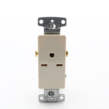 Hubbell RRD155LA Light Almond 15A Decorator Single Outlet Receptacle 250V 6-15R