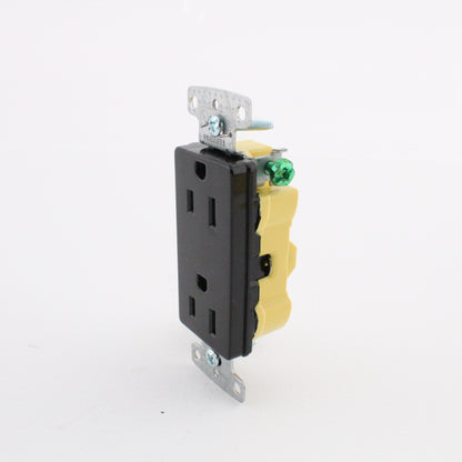 Hubbell RRD15EBKTR Black Tamper Resistant 15A Decorator Receptacle Outlets 10pcs