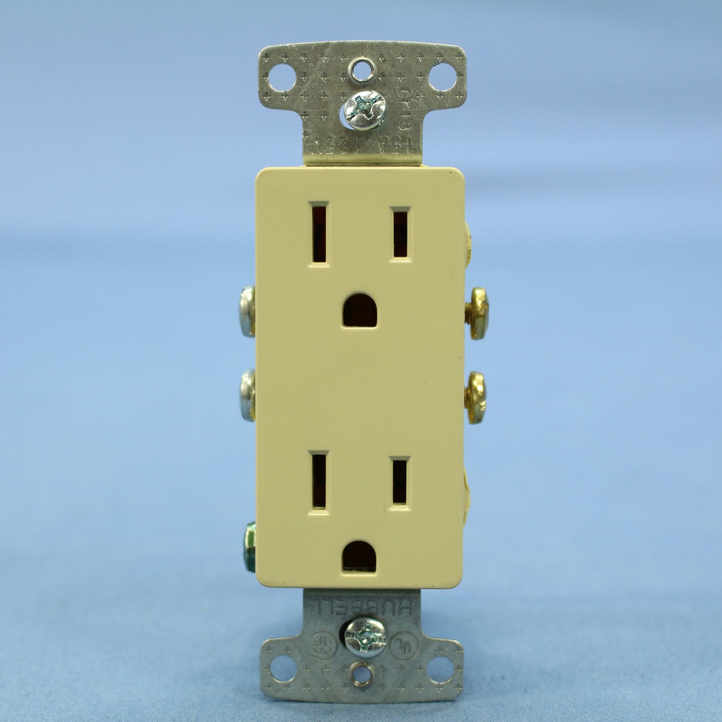 Hubbell Ivory Residential Decorator Receptacle Outlet 5-15R 15A 125V Bulk RRD15I