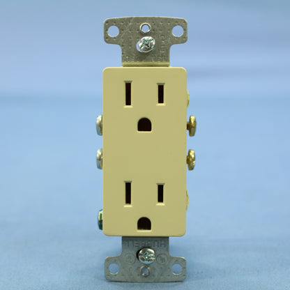 Hubbell Ivory Residential Decorator Receptacle Outlet 5-15R 15A 125V Bulk RRD15I