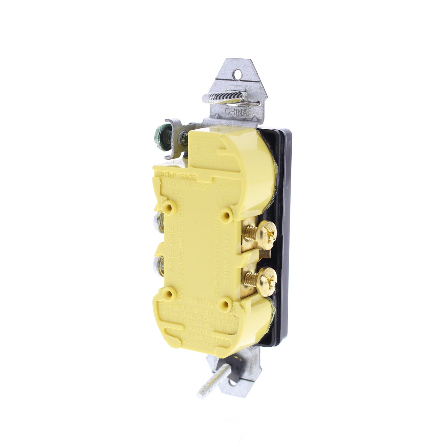 Hubbell Black Tamper Resistant Decorator Receptacle 15A 125V RRD15KBKTR No Ears