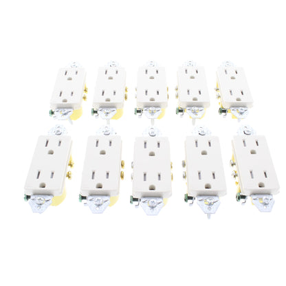Hubbell RRD15KLATR Lt Almond Residential 5-15R 15A TR Decorator Outlets No Ears