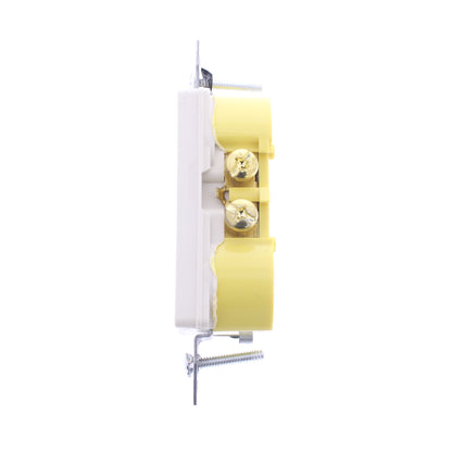 Hubbell RRD15KLATR Lt Almond Residential 5-15R 15A TR Decorator Outlet No Ears