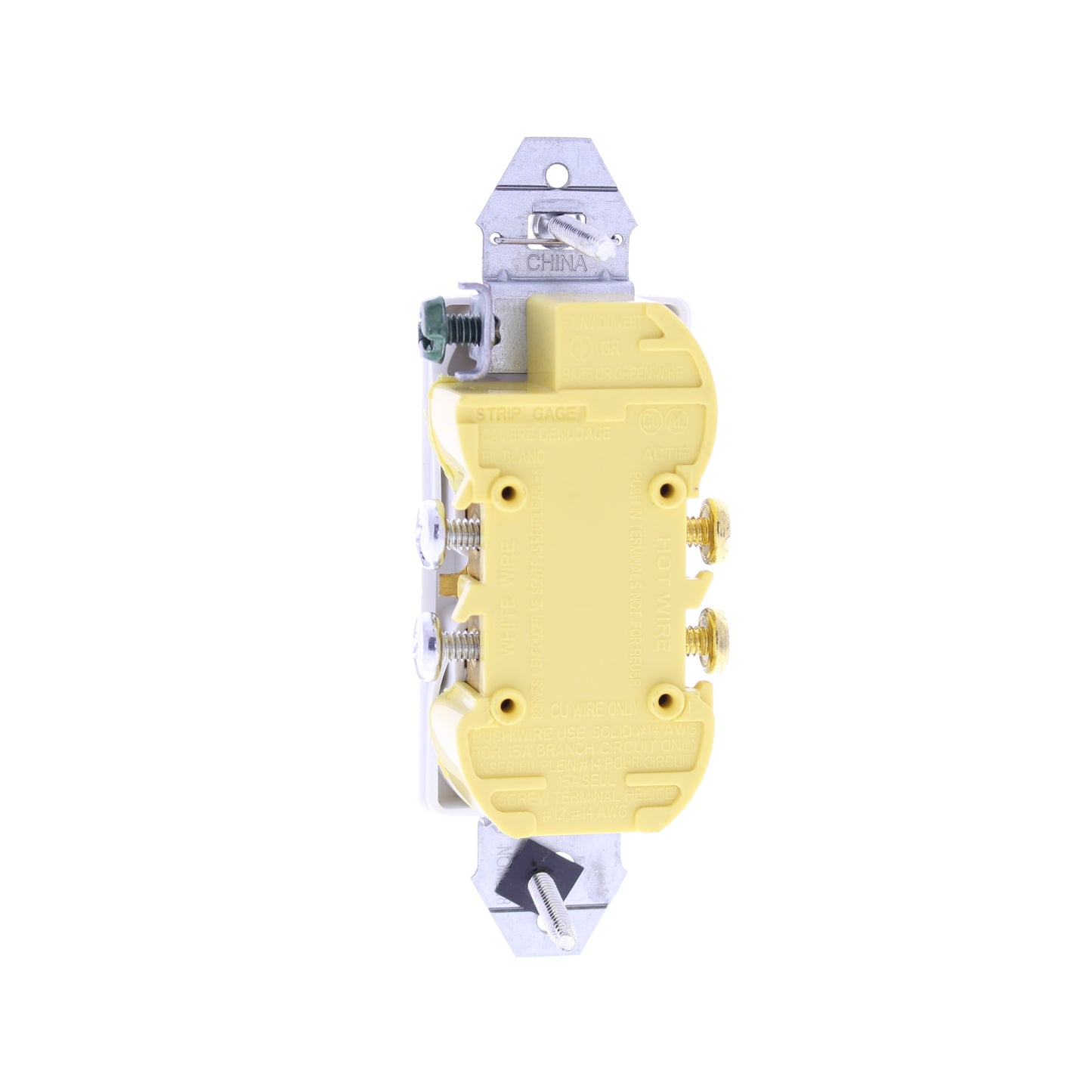 Hubbell RRD15KWTR White 15A Tamper Resistant Decorator Receptacle Outlet No Ears