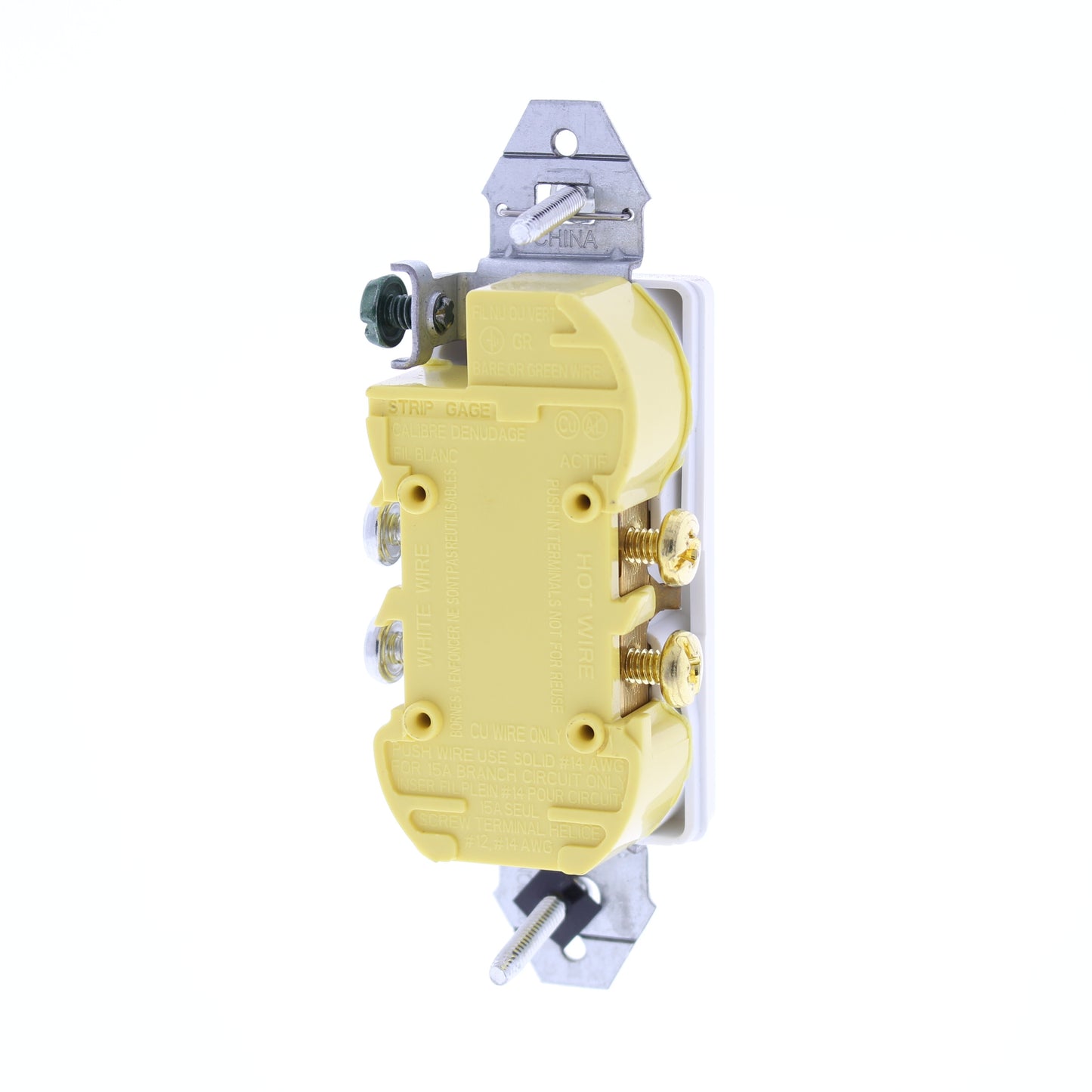 Hubbell RRD15KWTR White 15A Tamper Resistant Decorator Receptacle Outlet No Ears