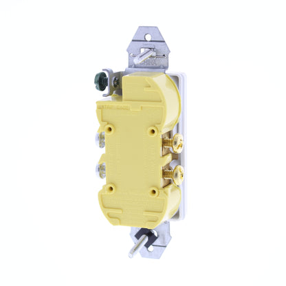 Hubbell RRD15KWTR White 15A Tamper Resistant Decorator Receptacle Outlet No Ears