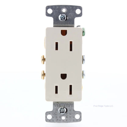Hubbell RRD15LA Lt Almond Residential Decorator Receptacle 5-15R 15A Bulk Outlet