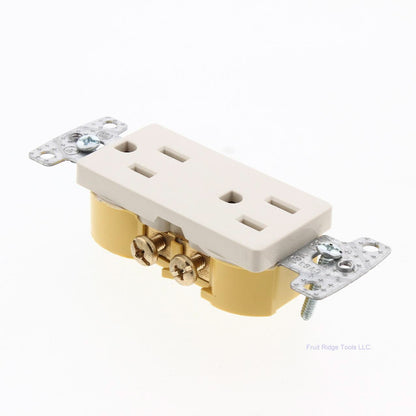 Hubbell RRD15LA Lt Almond Residential Decorator Receptacle 5-15R 15A Bulk Outlet