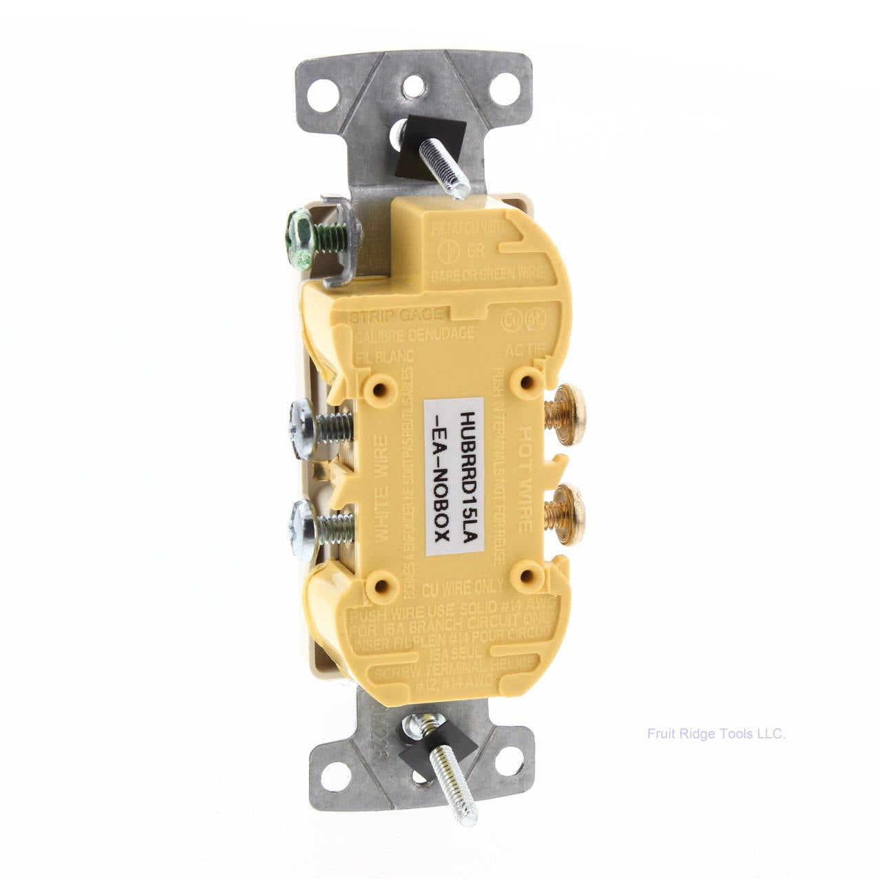 Hubbell RRD15LA Lt Almond Residential Decorator Receptacle 5-15R 15A Bulk Outlet