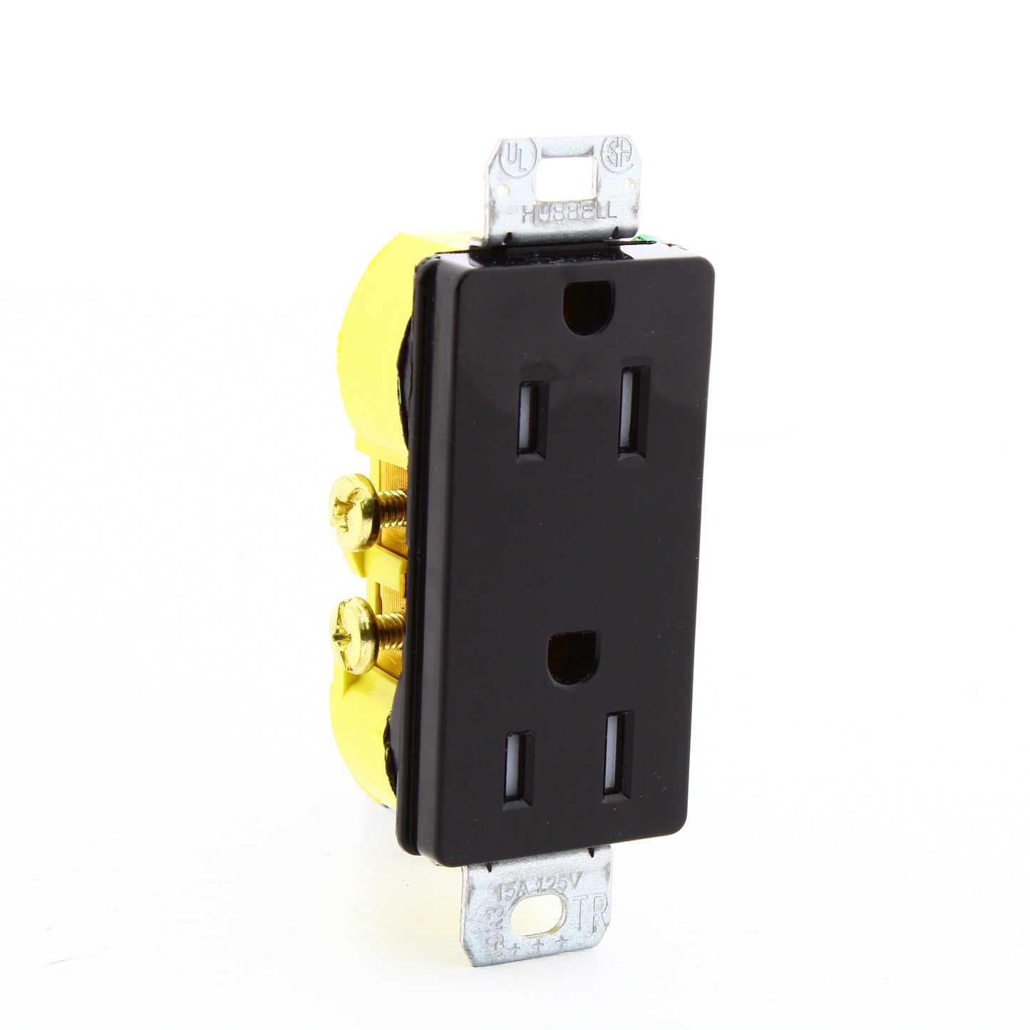 100 Hubbell Black Tamper Resistant Decorator Receptacles 15A NoEars RRD15SBKTRM2