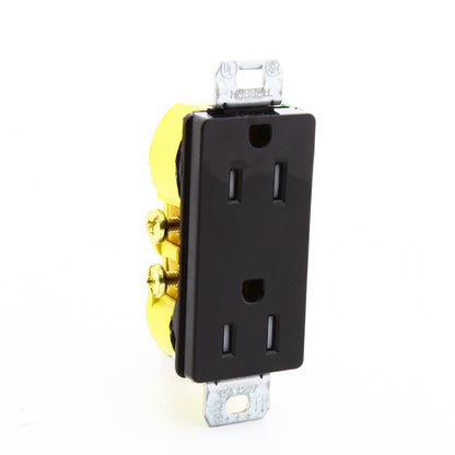 10 Hubbell Black Tamper Resistant Decorator Receptacles 15A Earless RRD15SBKTRM2