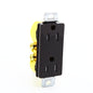 Hubbell Black Tamper Resistant Decorator Receptacle 15A Earless RRD15SBKTRM2
