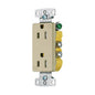 Hubbell RRD15SITRX Ivory 15A Tamper Resistant Decorator Duplex Receptacle XClamp