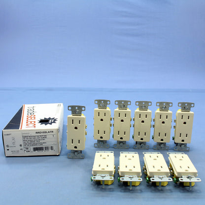 10 Hubbell Lt Almond Tamper Resistant Decorator Receptacles 15A 125V RRD15SLATR