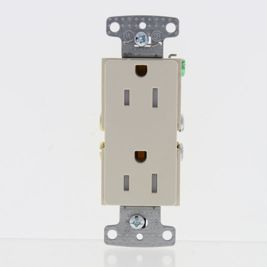 10 Hubbell Lt Almond Tamper Resistant Decorator Receptacles 15A RRD15SLATR10XZ