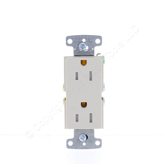 Hubbell Lt Almond Tamper Resistant Decorator Receptacle X-Clamp 15A RRD15SLATRX