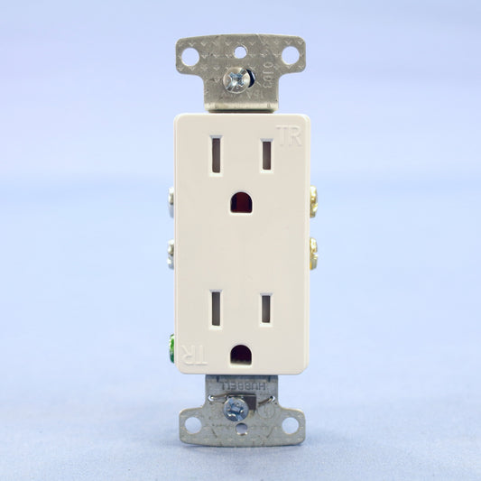 Hubbell RRD15SWTR White 15A Tamper Resistant Decorator Receptacle 125V Bulk