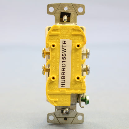 Hubbell RRD15SWTR White 15A Tamper Resistant Decorator Receptacle 125V Bulk