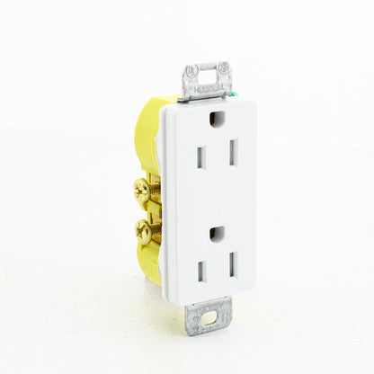 Hubbell White Tamper Resistant Decorator PANEL Receptacle 15A Earless