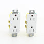 2 Hubbell White Tamper Resistant Decorator PANEL Receptacles 15A Earless