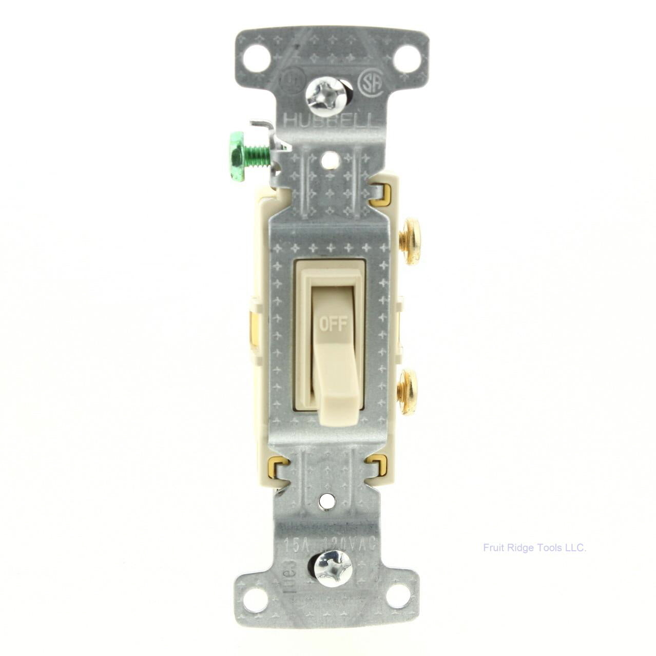 Hubbell RS115I Ivory Residential Single Pole Toggle Wall Light Switch 15A Bulk