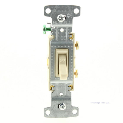 Hubbell RS115I Ivory Residential Single Pole Toggle Wall Light Switch 15A Bulk