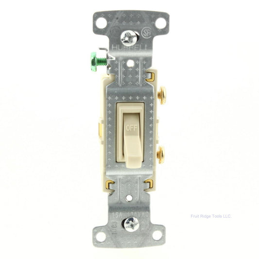 Hubbell RS115I Ivory Residential Single Pole Toggle Wall Light Switch 15A Bulk