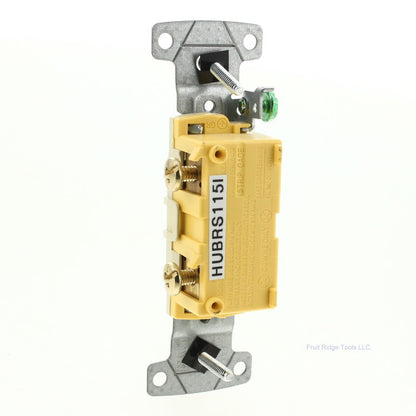 Hubbell RS115I Ivory Residential Single Pole Toggle Wall Light Switch 15A Bulk