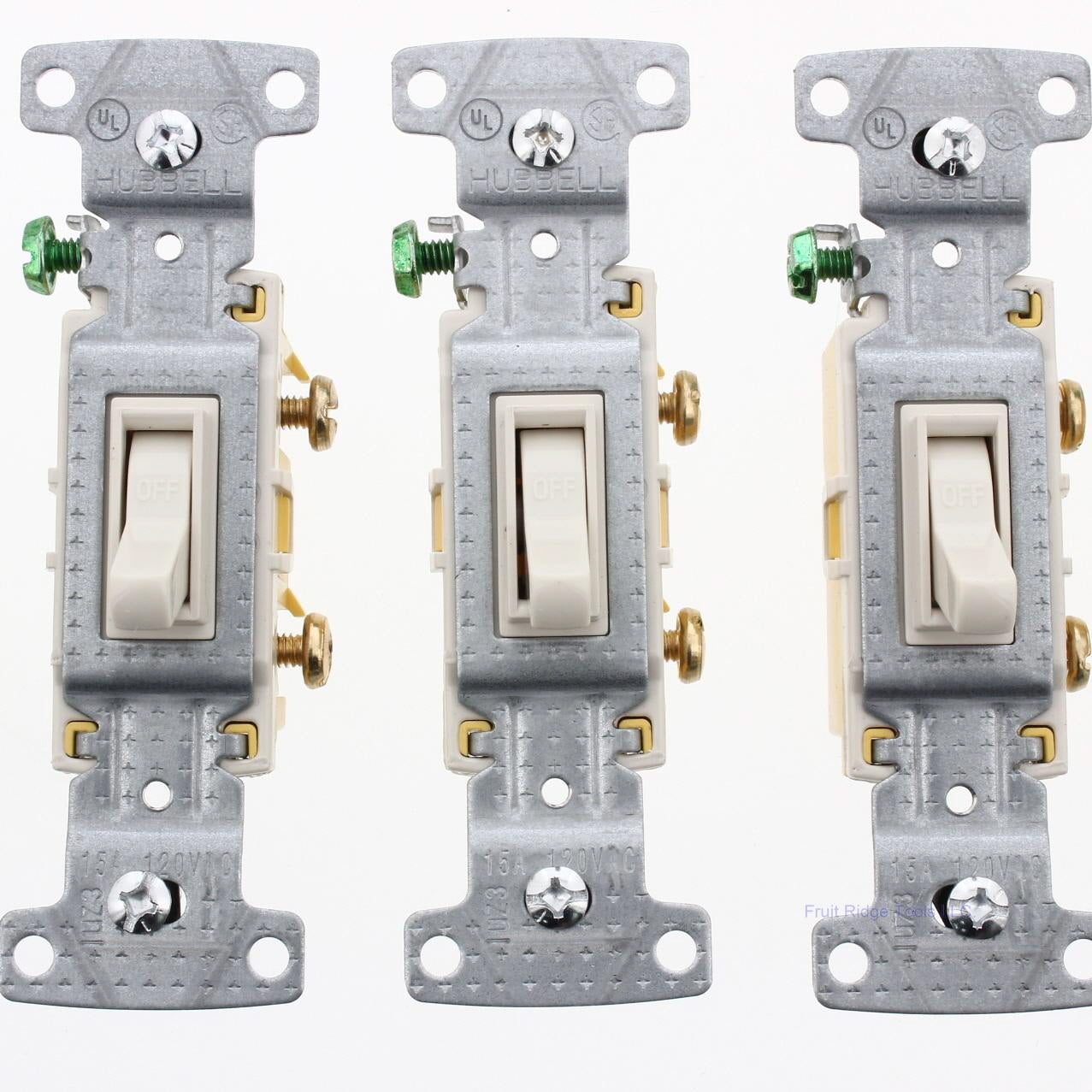Hubbell RS115LA Almond 10 Residential Left Single Pole Toggle Light 10-Pack