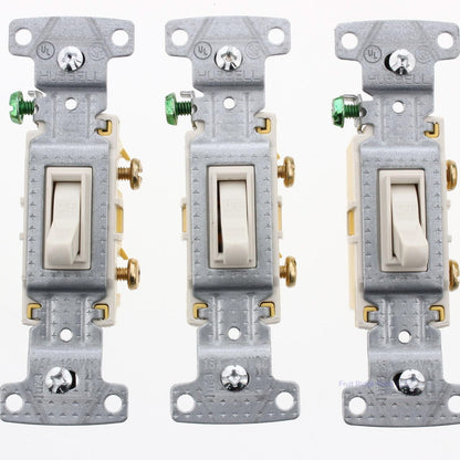 Hubbell RS115LA Almond 10 Residential Left Single Pole Toggle Light 10-Pack
