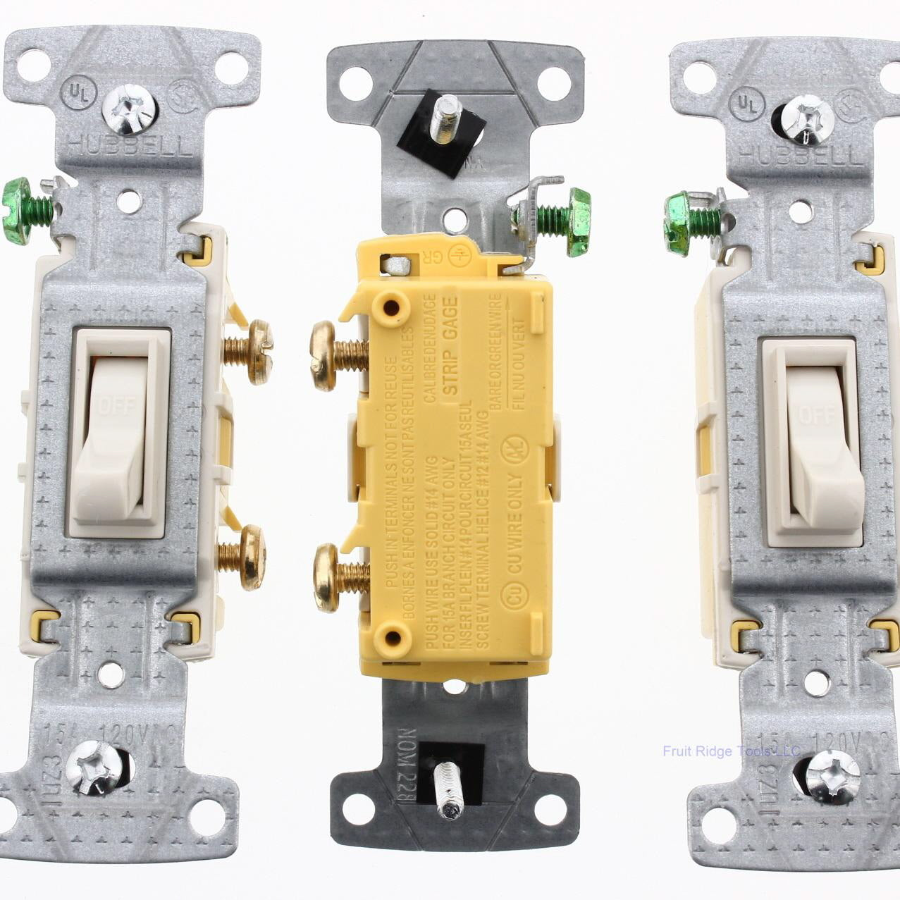 Hubbell RS115LA Almond 10 Residential Left Single Pole Toggle Light 10-Pack