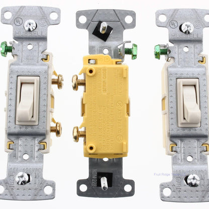 Hubbell RS115LA Almond 10 Residential Left Single Pole Toggle Light 10-Pack