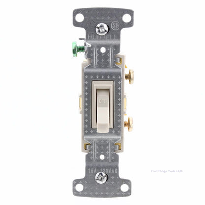 Hubbell RESIDENTIAL Lt Almond Single Pole Toggle Light Switch 15A Bulk RS115LA