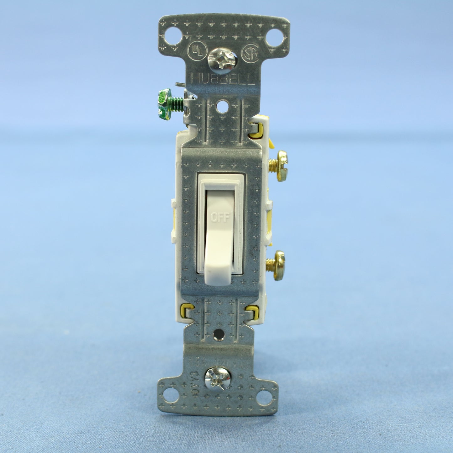 Hubbell RS115W White Residential Single Pole Toggle Wall Light Switch 15A Bulk