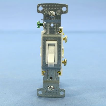 Hubbell RS115W White Residential Single Pole Toggle Wall Light Switch 15A Bulk