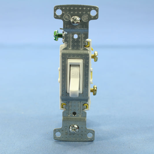 Hubbell RS115W White Residential Single Pole Toggle Wall Light Switch 15A Bulk