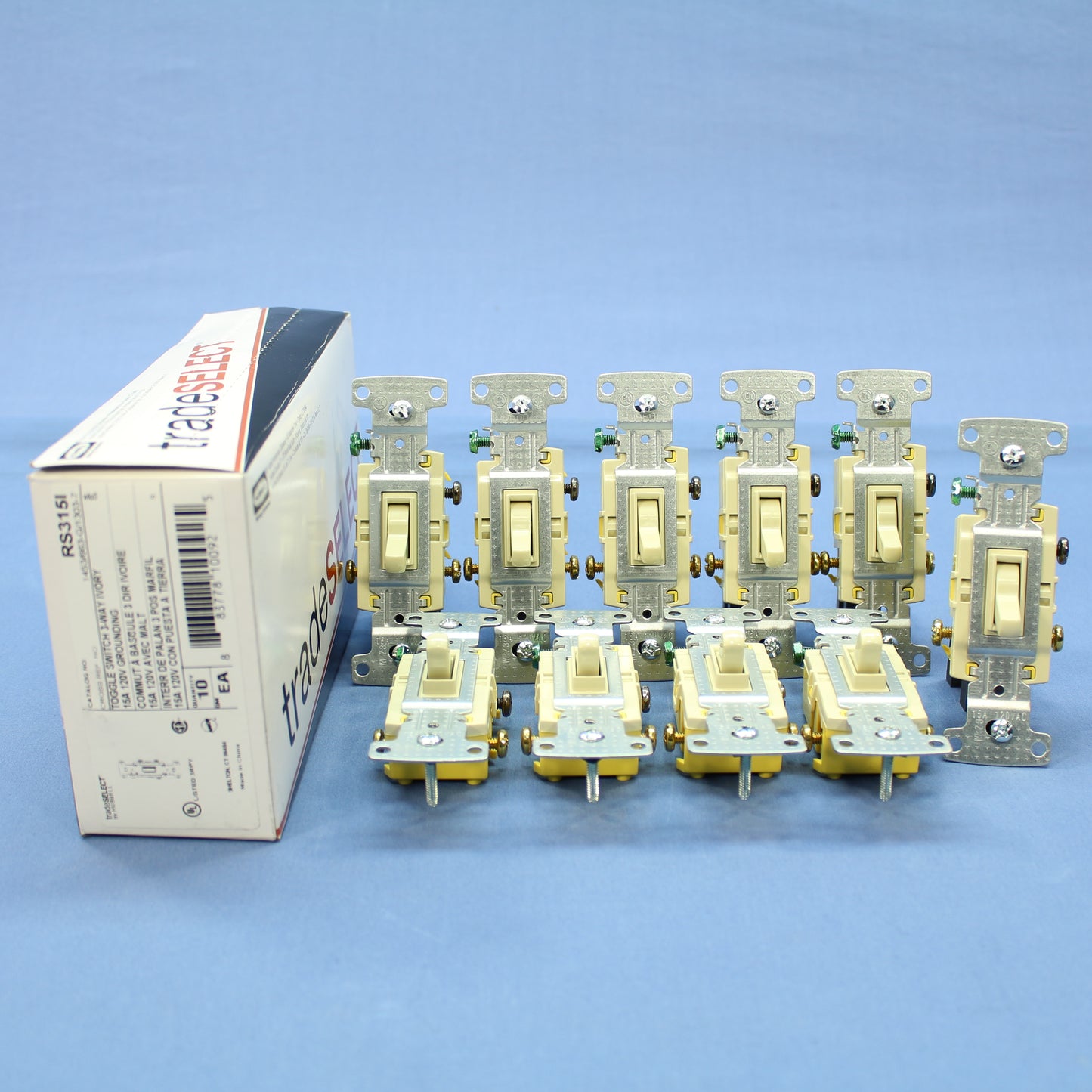 Hubbell RS315I Ivory Framed Toggle Light Switch 3-Way Residential 15A 120V 10pcs