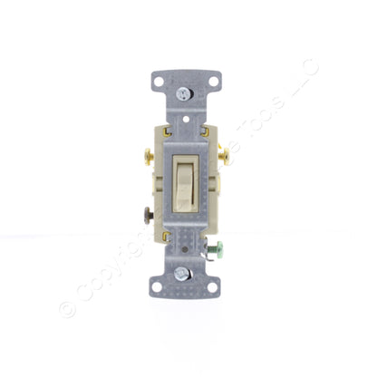 Hubbell RS315IZ Ivory Framed Toggle Wall Light Switch 3-Way Residential 15A Bulk