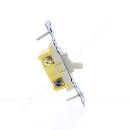 Hubbell RS315IZ Ivory Framed Toggle Wall Light Switch 3-Way Residential 15A Bulk