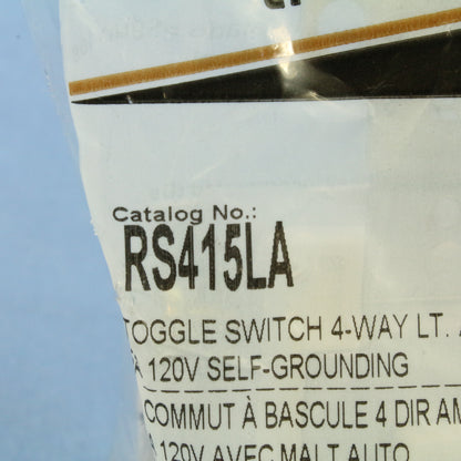 Hubbell RS415LA Lt Almond 4-Way Framed Toggle Wall Light Switch Residential 15A