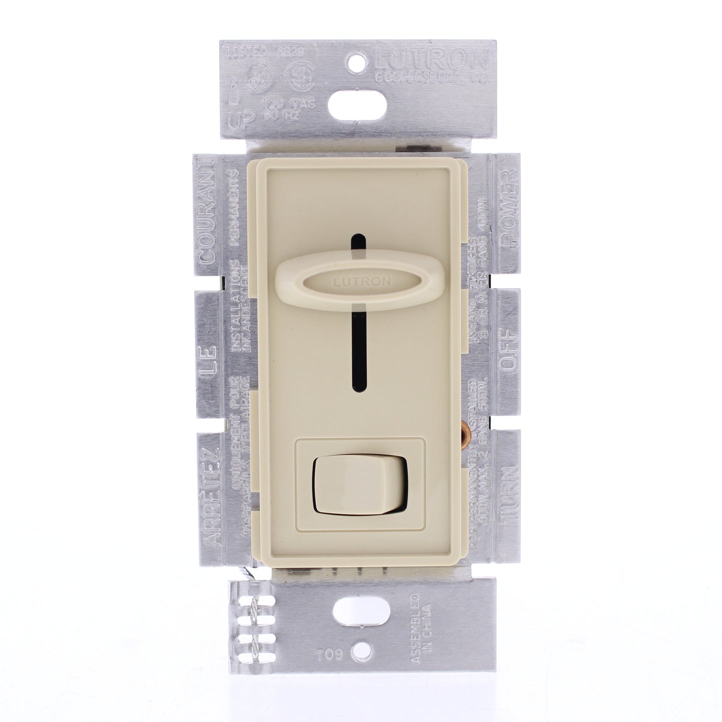 Hubbell RS603PI Ivory Slide Light Dimmer Switch 3-Way Incandescent Only 600W